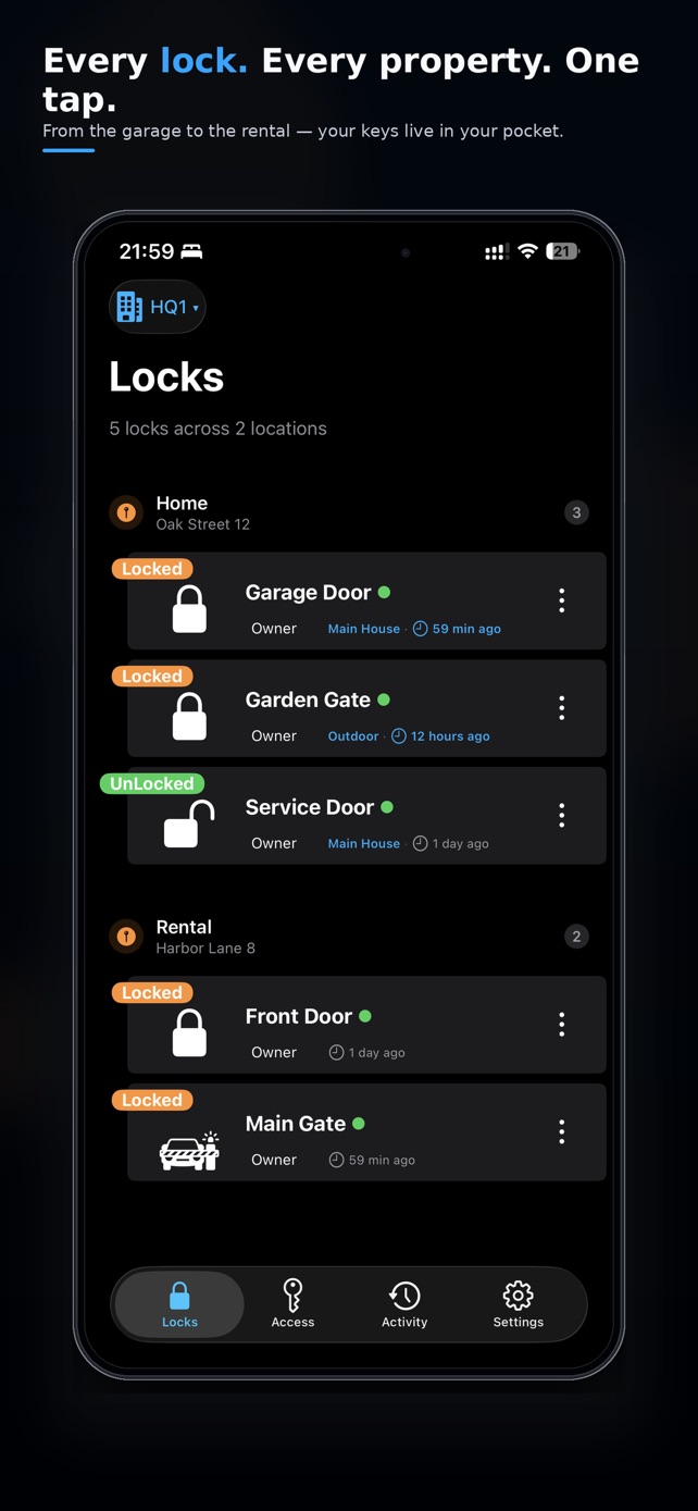 Every lock and every property in one app